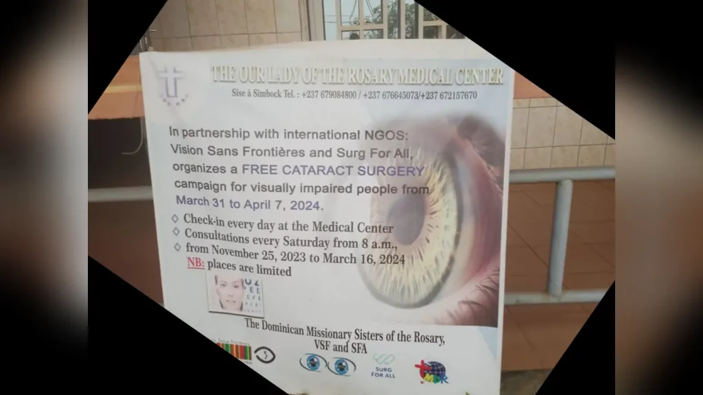 cartel anunciador misión oftalmologica