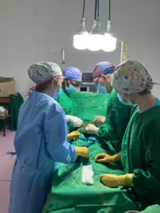 Cirugía en colaboración con el equipo local