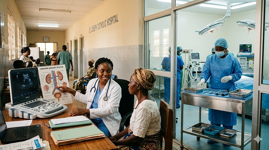 Formaci&oacute;n de Anne-Marie y Marianna procedentes del St. Joseph Catholic Hospital