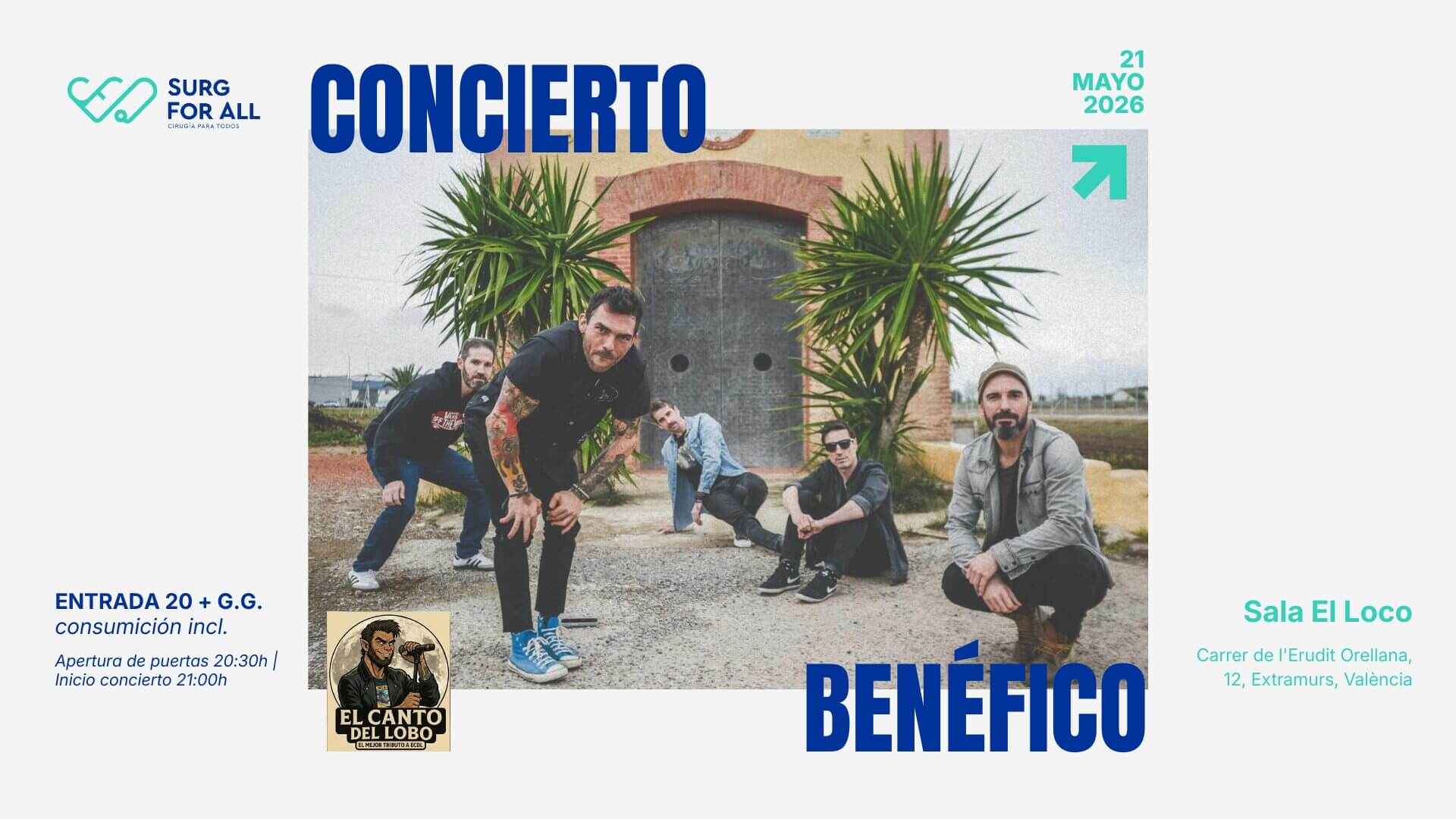 Concierto benéfico de El Canto del Lobo para Surg For All